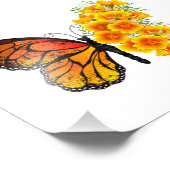 Blume Butterfly mit gelbem Kalifornien-Mohn Fotodruck (Ecke)