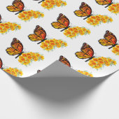 Blume Butterfly mit gelbem Kalifornien-Mohn Geschenkpapier (Ecke)