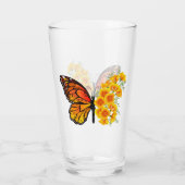 Blume Butterfly mit gelbem Kalifornien-Mohn Glas (Rückseite)