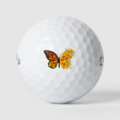 Blume Butterfly mit gelbem Kalifornien-Mohn Golfball (Vorderseite)