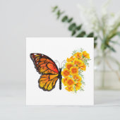 Blume Butterfly mit gelbem Kalifornien-Mohn Hinweiskarte (Stehend Vorderseite)