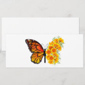 Blume Butterfly mit gelbem Kalifornien-Mohn Hinweiskarte (Vorne/Hinten)