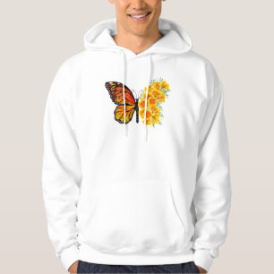 Blume Butterfly mit gelbem Kalifornien-Mohn Hoodie
