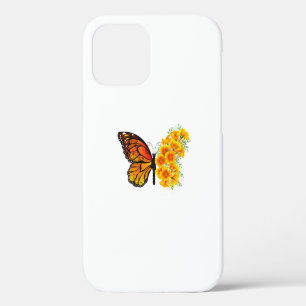 Blume Butterfly mit gelbem Kalifornien-Mohn iPhone 12 Hülle