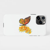 Blume Butterfly mit gelbem Kalifornien-Mohn iPhone Hülle (Rückseite (Horizontal))