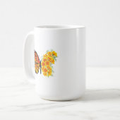Blume Butterfly mit gelbem Kalifornien-Mohn Kaffeetasse (Vorderseite Links)