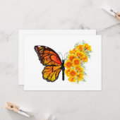 Blume Butterfly mit gelbem Kalifornien-Mohn Karte (Vorderseite/Rückseite Beispiel)