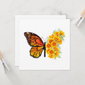 Blume Butterfly mit gelbem Kalifornien-Mohn Karte (Vorderseite/Rückseite Beispiel)