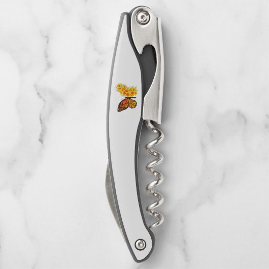 Blume Butterfly mit gelbem Kalifornien-Mohn Kellnermesser (Rückseite)