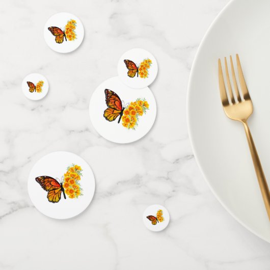 Blume Butterfly mit gelbem Kalifornien-Mohn Konfetti (Gruppe)