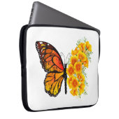 Blume Butterfly mit gelbem Kalifornien-Mohn Laptopschutzhülle (Vorne Rechts)