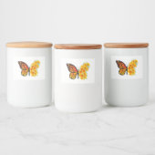 Blume Butterfly mit gelbem Kalifornien-Mohn Lebensmitteletikett (Flaschen)