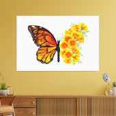 Blume Butterfly mit gelbem Kalifornien-Mohn Leinwanddruck (Insitu (Wohnzimmer))