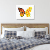 Blume Butterfly mit gelbem Kalifornien-Mohn Leinwanddruck (Insitu (Schlafzimmer))