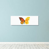 Blume Butterfly mit gelbem Kalifornien-Mohn Leinwanddruck (Insitu (Holzboden))