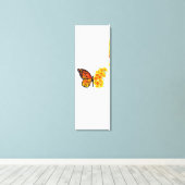 Blume Butterfly mit gelbem Kalifornien-Mohn Leinwanddruck (Insitu (Holzboden))