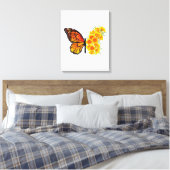 Blume Butterfly mit gelbem Kalifornien-Mohn Leinwanddruck (Insitu (Schlafzimmer))