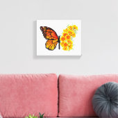 Blume Butterfly mit gelbem Kalifornien-Mohn Leinwanddruck (Insitu (Wohnzimmer))