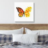 Blume Butterfly mit gelbem Kalifornien-Mohn Leinwanddruck (Insitu (Schlafzimmer))