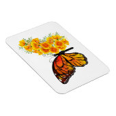 Blume Butterfly mit gelbem Kalifornien-Mohn Magnet (Rechte Seite)