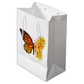 Blume Butterfly mit gelbem Kalifornien-Mohn Mittlere Geschenktüte (Vorderseite Schrägansicht)