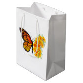 Blume Butterfly mit gelbem Kalifornien-Mohn Mittlere Geschenktüte (Rückseite Schrägansicht)