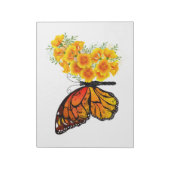 Blume Butterfly mit gelbem Kalifornien-Mohn Notizblock (Rotiert)