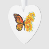 Blume Butterfly mit gelbem Kalifornien-Mohn Ornament (Vorderseite)