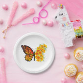 Blume Butterfly mit gelbem Kalifornien-Mohn Pappteller (Party)