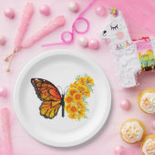 Blume Butterfly mit gelbem Kalifornien-Mohn Pappteller (Party)