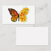 Blume Butterfly mit gelbem Kalifornien-Mohn Platzkarte (Vorne/Hinten)