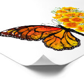 Blume Butterfly mit gelbem Kalifornien-Mohn Poster (Ecke)