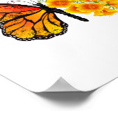 Blume Butterfly mit gelbem Kalifornien-Mohn Poster (Ecke)