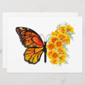 Blume Butterfly mit gelbem Kalifornien-Mohn Programm (Vorne/Hinten)