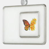 Blume Butterfly mit gelbem Kalifornien-Mohn Rahmen-Ornament Silber (Links)