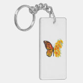 Blume Butterfly mit gelbem Kalifornien-Mohn Schlüsselanhänger (Vorderseite links)