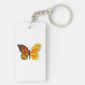 Blume Butterfly mit gelbem Kalifornien-Mohn Schlüsselanhänger (Rückseite)