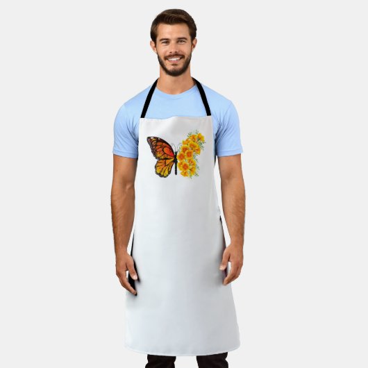 Blume Butterfly mit gelbem Kalifornien-Mohn Schürze (Getragen)