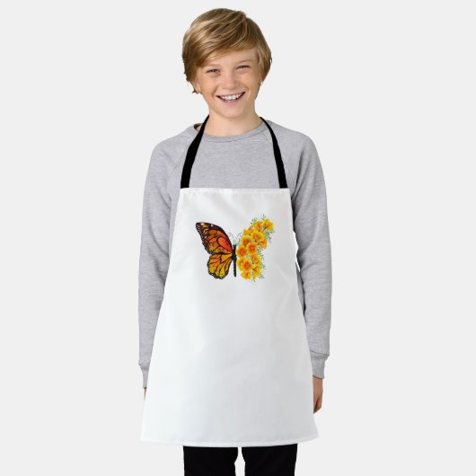 Blume Butterfly mit gelbem Kalifornien-Mohn Schürze (Getragen)