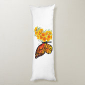 Blume Butterfly mit gelbem Kalifornien-Mohn Seitenschläferkissen (Rückseite (Vertikal))