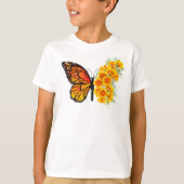 Blume Butterfly mit gelbem Kalifornien-Mohn T-Shirt (Vorderseite)