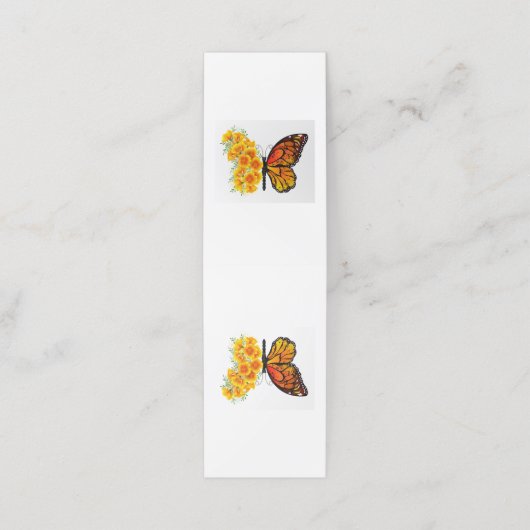 Blume Butterfly mit gelbem Kalifornien-Mohn Terminkarte (Außenseite Aufgefaltet)