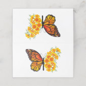 Blume Butterfly mit gelbem Kalifornien-Mohn Terminkarte (Außenseite Aufgefaltet)