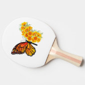 Blume Butterfly mit gelbem Kalifornien-Mohn Tischtennis Schläger (Seitenansicht)