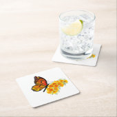 Blume Butterfly mit gelbem Kalifornien-Mohn Untersetzer (Vor Ort)