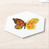 Blume Butterfly mit gelbem Kalifornien-Mohn Untersetzer (angewinkelt)