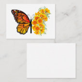 Blume Butterfly mit gelbem Kalifornien-Mohn Visitenkarte (Vorne/Hinten)