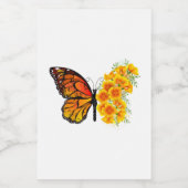 Blume Butterfly mit gelbem Kalifornien-Mohn Weinetikett (Einzelnes Label)