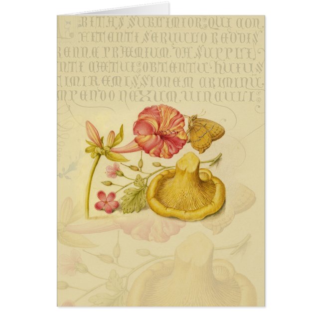 Blume Butterfly Mushroom Wasserfarbe Malerei (Vorne)