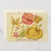 Blume Butterfly Mushroom Wasserfarbe Malerei Einladung (Vorne/Hinten)